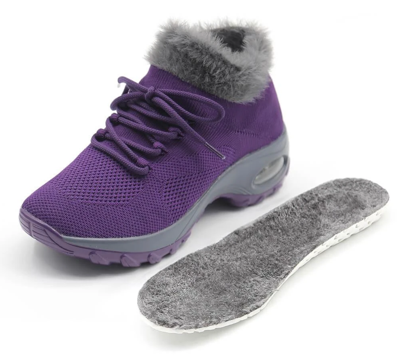 Plush warm flat-bottomed fur shoes Comfortable female personality fashion lace-up lazy shoes