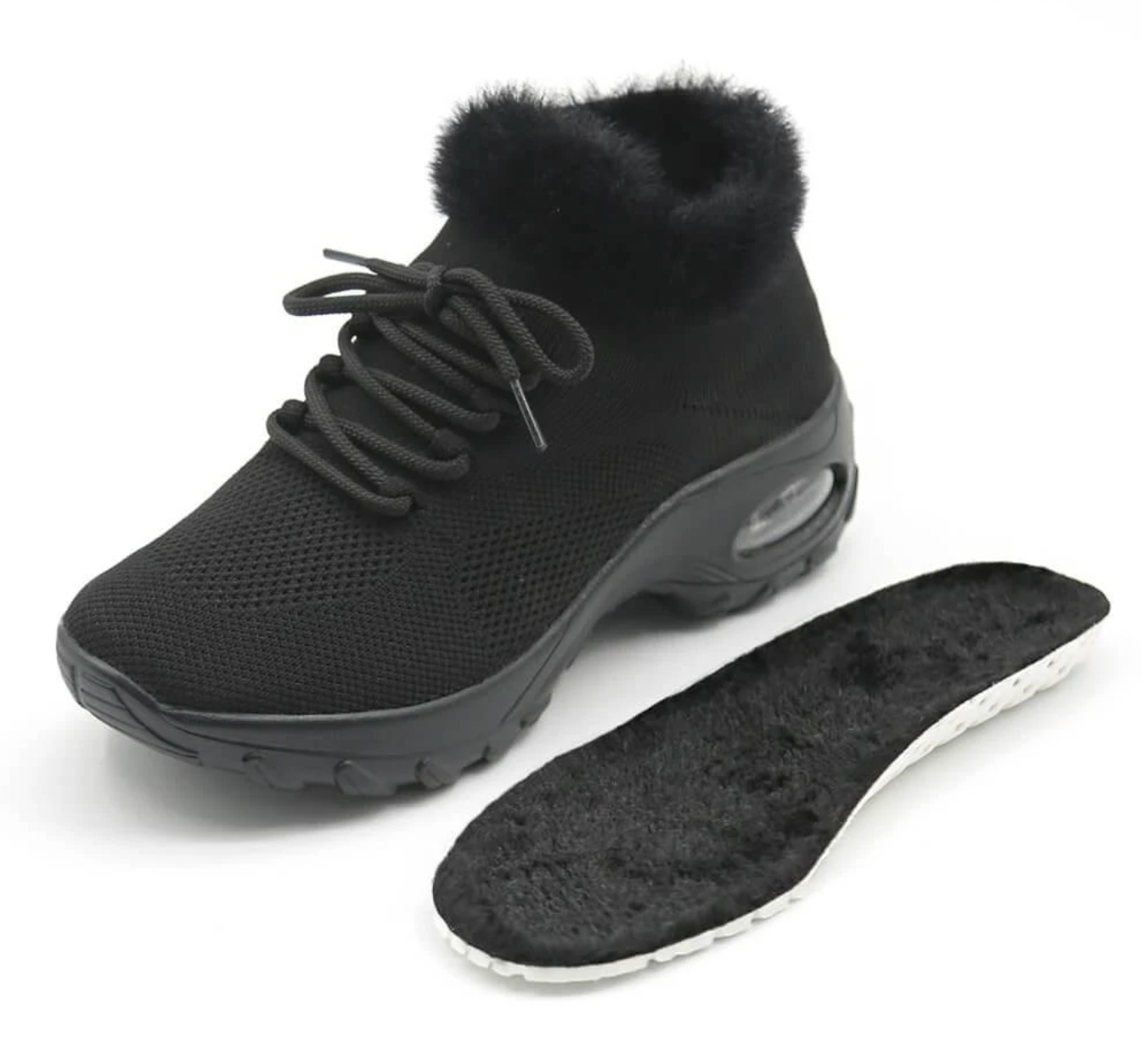 Plush warm flat-bottomed fur shoes Comfortable female personality fashion lace-up lazy shoes