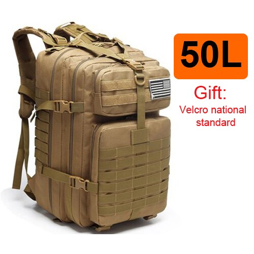 30L/40L/50L Large Capacity Men Army Military Tactical Backpack 3P EDC Molle Waterproof Bug Rucksack Hiking Camping Hunting Bags