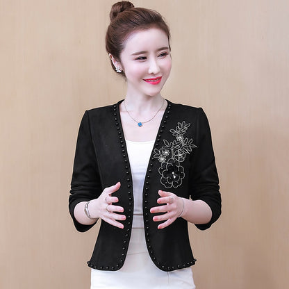 Long Sleeve Cardigan Woman Jacket    Jacket Women Jackets For Women 2021 Beading V-Neck Jacket Coat Women D107