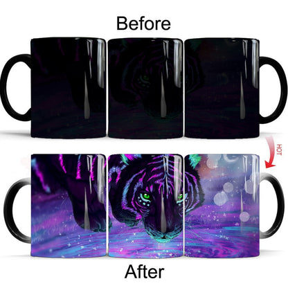 Tiger Color Changing Mug Ceramic Creative 11oz Friends Birthday Gift Coffee Cup