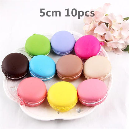 Hot Sale 10pcs Simulation Cake PU Mini Macaron Model Furnishing Articles Stress Relief Squeeze Toy Wedding Party Birthday Decor