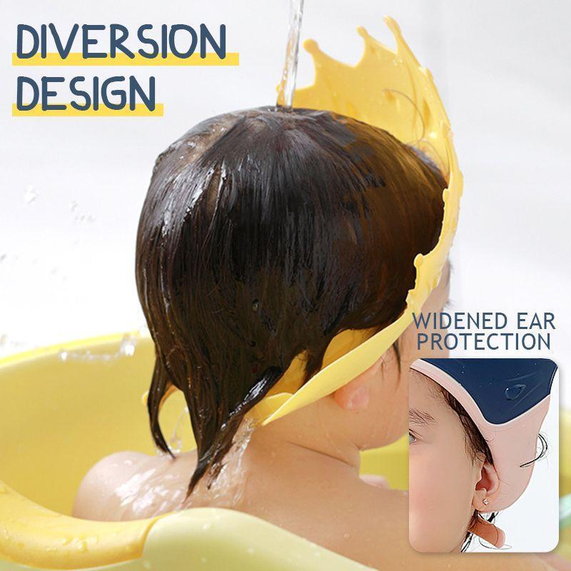 Crown Adjustable Baby Shower Cap Shampoo Bath Wash Hair Shield Hat Protect Children Waterproof Prevent Water Into Ear for Kids