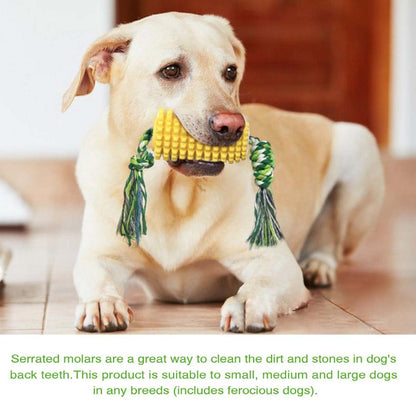 Dog Toy Dog Molar Stick Puppy Toys Dog Corn Molar Stick Bite Teeth Brush Labrador Toys with Rope Pet Supply