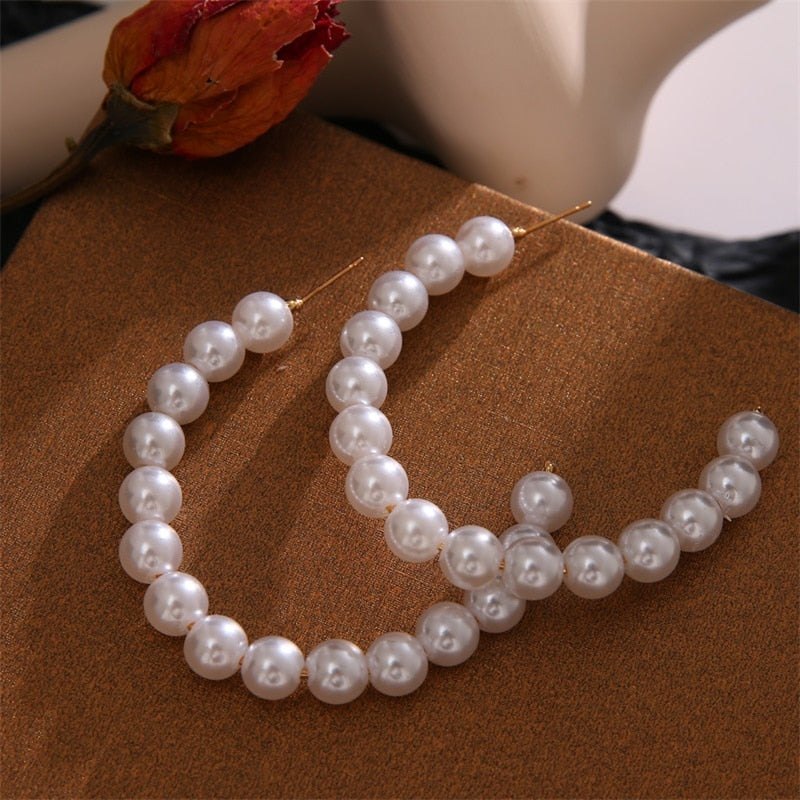 IPARAM Trend Simulation Pearl Long Earrings Female White Round Pearl Wedding Pendant Earrings Fashion Korean Jewelry Earrings