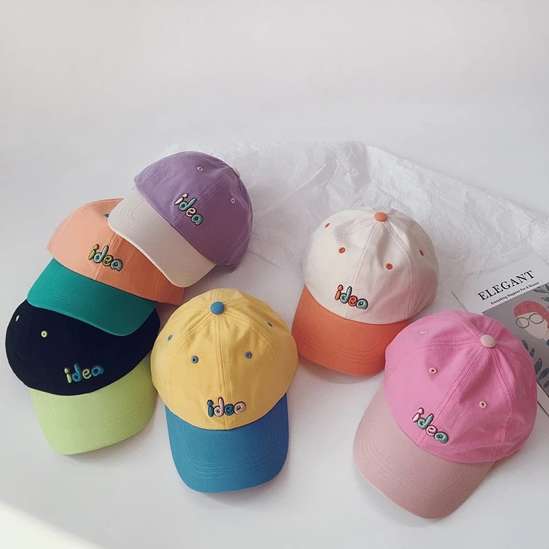 Lovely Letter Embroidery Baby Hats Spring Summer Kids Boys Girls Baseball Hats Cotton Peaked Cap Autumn Outdoor Sun Hats