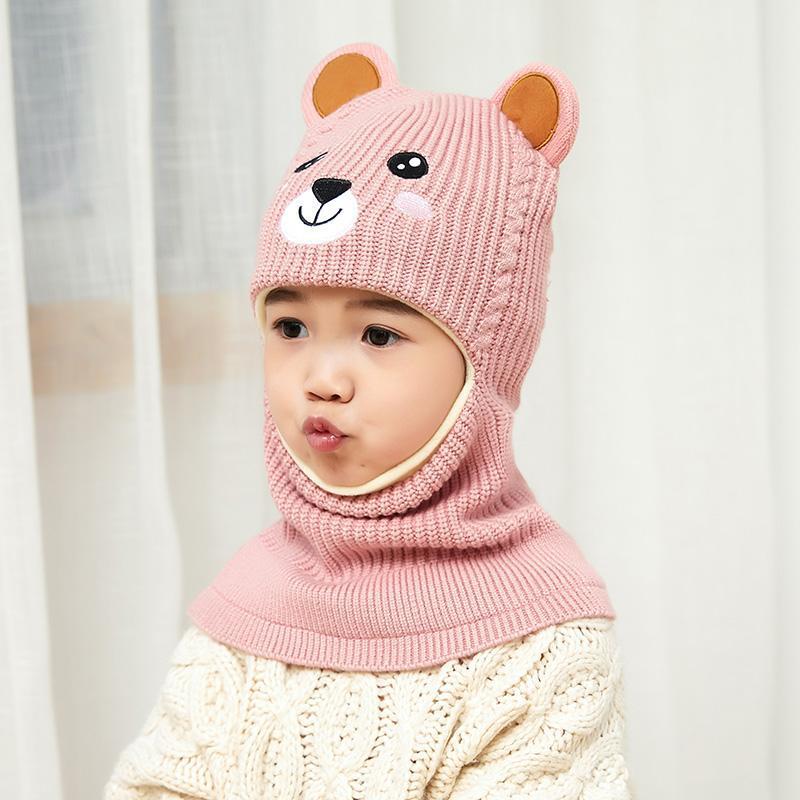 ncmama Boy Girl Beanie Hat Protect Neck Knit Hat Cartoon Animal Windproof Winter Child Kids Girl's Earflap Caps 2 to 6 years old