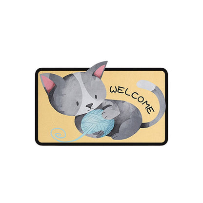 Cartoon Welcome Entrance Doormats Carpets Rugs For Home Bath Living Room Floor Stair Kitchen Hallway Non-Slip Cat Dog Pet Gamer