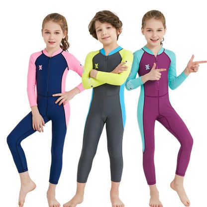 Kids Diving Suit Wetsuit Children Boys Girls Keep Warm One-piece Long Sleeves UV Protection Swimwear