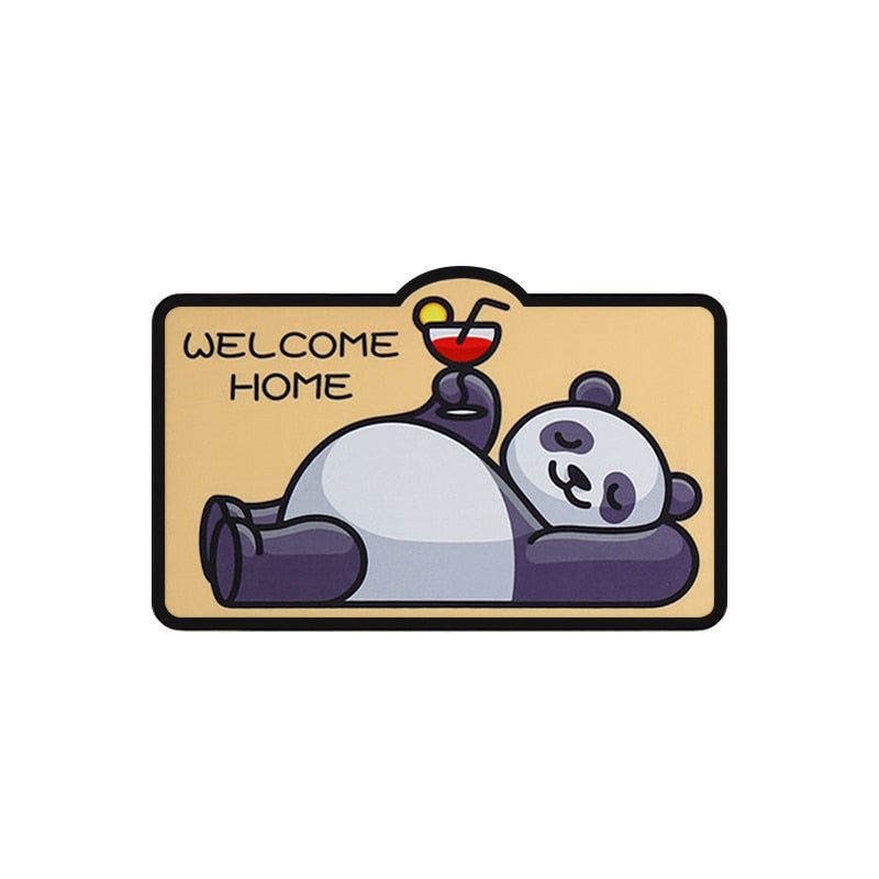 Cartoon Welcome Entrance Doormats Carpets Rugs For Home Bath Living Room Floor Stair Kitchen Hallway Non-Slip Cat Dog Pet Gamer