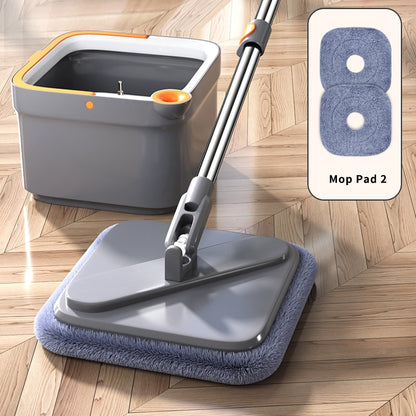 Joybos Spin Mop With Bucket Hand-Free Lazy Squeeze Mop Automatic Magic Floor Mop Self-Cleaning Nano Microfiber Cloth Square Mop