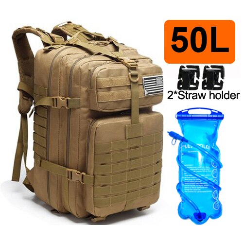 30L/40L/50L Large Capacity Men Army Military Tactical Backpack 3P EDC Molle Waterproof Bug Rucksack Hiking Camping Hunting Bags