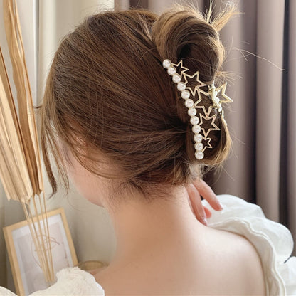 Haimeikang Acrylic Hair Claws Pearl Claw Clips For Woman Large Size Barrette Crab Ladies Fashion Hair Accessories