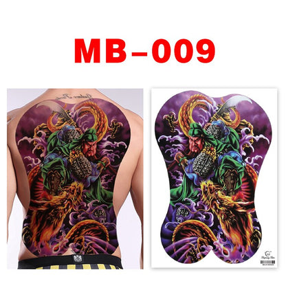 Big Temporary Tattoo Stickers Full Back Tiger Dragon Wolf Body Art Fake Tattoo Carp Waterproof Tattoo Men and Women