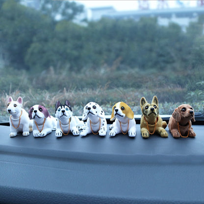 Car Doll Husky Beagle St Bernard Shepherd Shake Head Dog Decoration Car Interior Decoration Cute Creative Gift Tabletop Ornament