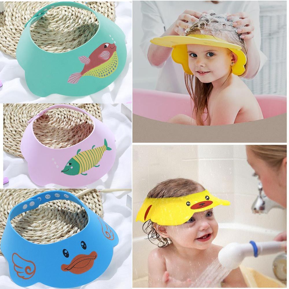 Adjustable Baby Shower Caps Child Waterproof Shampoo Hat Kids Boys Girls Wash Hair Bath Shield Ear Eye Protection Visor