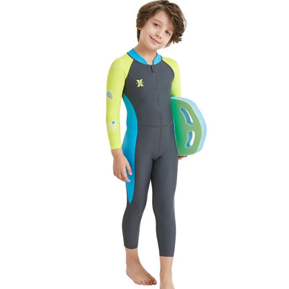 Kids Diving Suit Wetsuit Children Boys Girls Keep Warm One-piece Long Sleeves UV Protection Swimwear