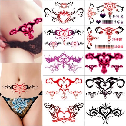 nice Navel Sticker Sexy Navel For Women Waterproof Temporary Fake Body Art Sexy Lasting Simulation Tattoo Sticker T1912