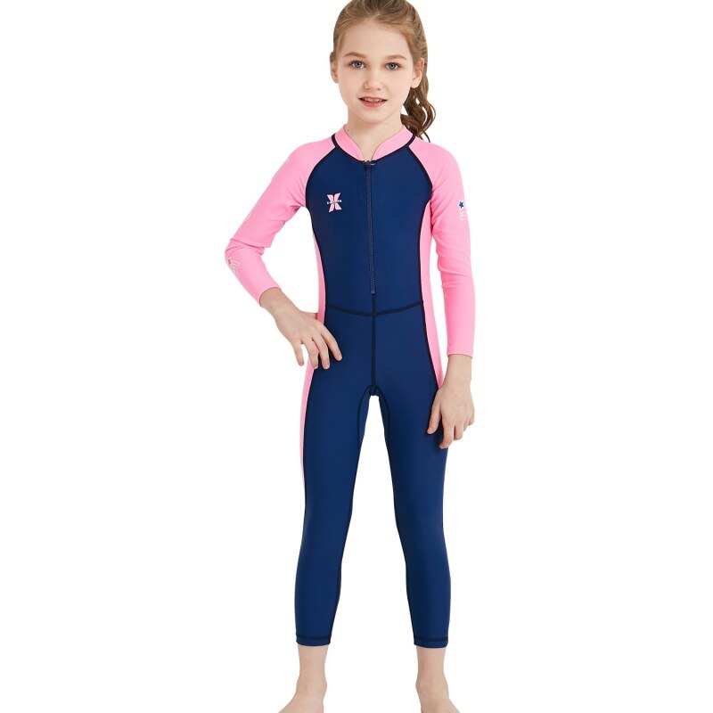 Kids Diving Suit Wetsuit Children Boys Girls Keep Warm One-piece Long Sleeves UV Protection Swimwear