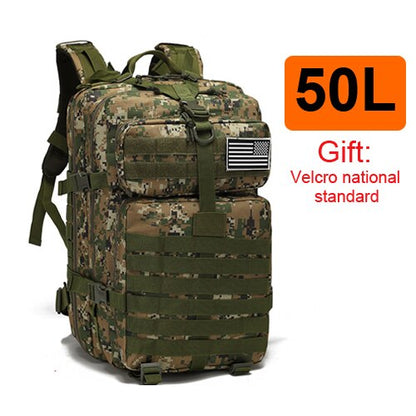 30L/40L/50L Large Capacity Men Army Military Tactical Backpack 3P EDC Molle Waterproof Bug Rucksack Hiking Camping Hunting Bags