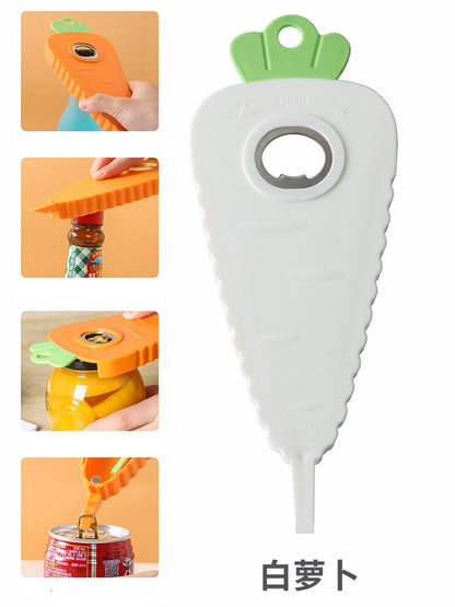 Cartoon Carrot Multi-Purpose Corkscrew Non-slip With Magnet Hangable Lid Opener  Practical Kitchens Good Things