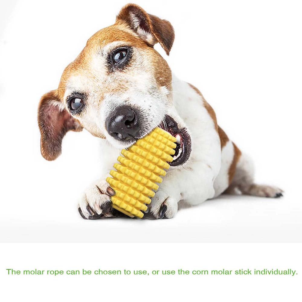 Dog Toy Dog Molar Stick Puppy Toys Dog Corn Molar Stick Bite Teeth Brush Labrador Toys with Rope Pet Supply