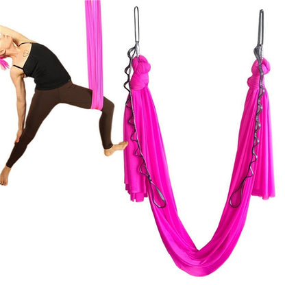 7 Meters elastic 2017 Aerial Yoga Hammock Swing Latest Multifunction Anti-gravity Yoga belts for yoga training Yoga for sporting