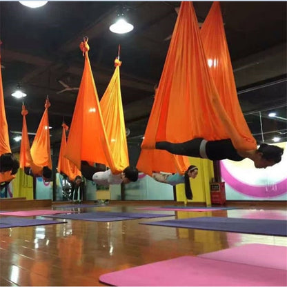 7 Meters elastic 2017 Aerial Yoga Hammock Swing Latest Multifunction Anti-gravity Yoga belts for yoga training Yoga for sporting