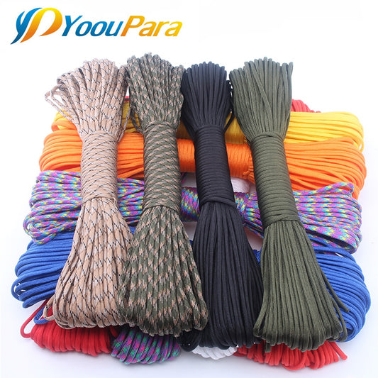 YoouPara 250 Colors Paracord 550 Rope Type III 7 Stand 100FT 50FT Paracord Cord Rope Survival kit Wholesale