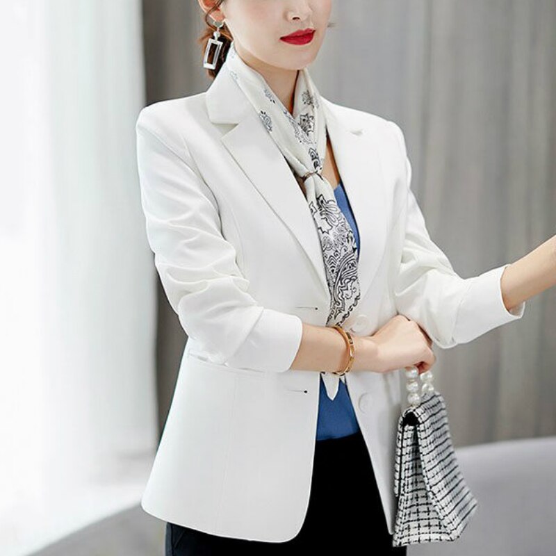 Fashion Women Jacket 2021 Long Sleeve Office Work Wear Black White Jacket Women Coats And Jackets Womens Jackets And Coats B64