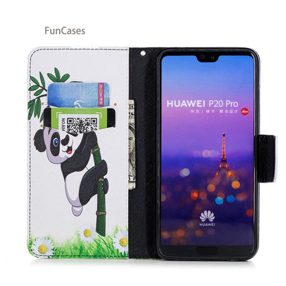 Giant Panda Flip Phone Case sFor Hoesje Huawei P20 Pro Soft Silicone Phone Case Accessory Flip Phone Case Huawei Ascend P20 Plus