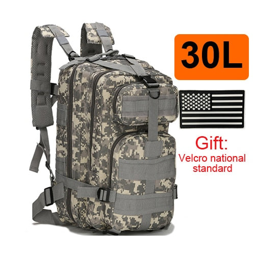 30L/40L/50L Large Capacity Men Army Military Tactical Backpack 3P EDC Molle Waterproof Bug Rucksack Hiking Camping Hunting Bags