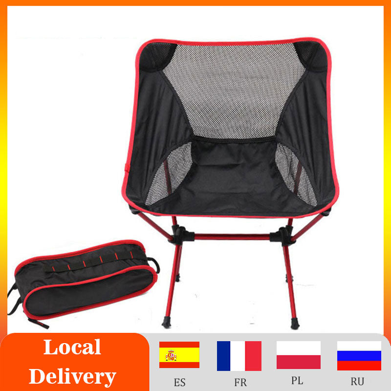 Detachable Portable Folding Moon Chair Outdoor Camping Chairs Beach Fishing Chair Ultralight Travel Hiking Picnic Seat Tools