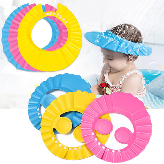 Adjustable Baby Shower Caps Child Kids Waterproof Shampoo Hat Boys Girls Visor Caps Wash Hair Bath Shield Ear Eye Protection