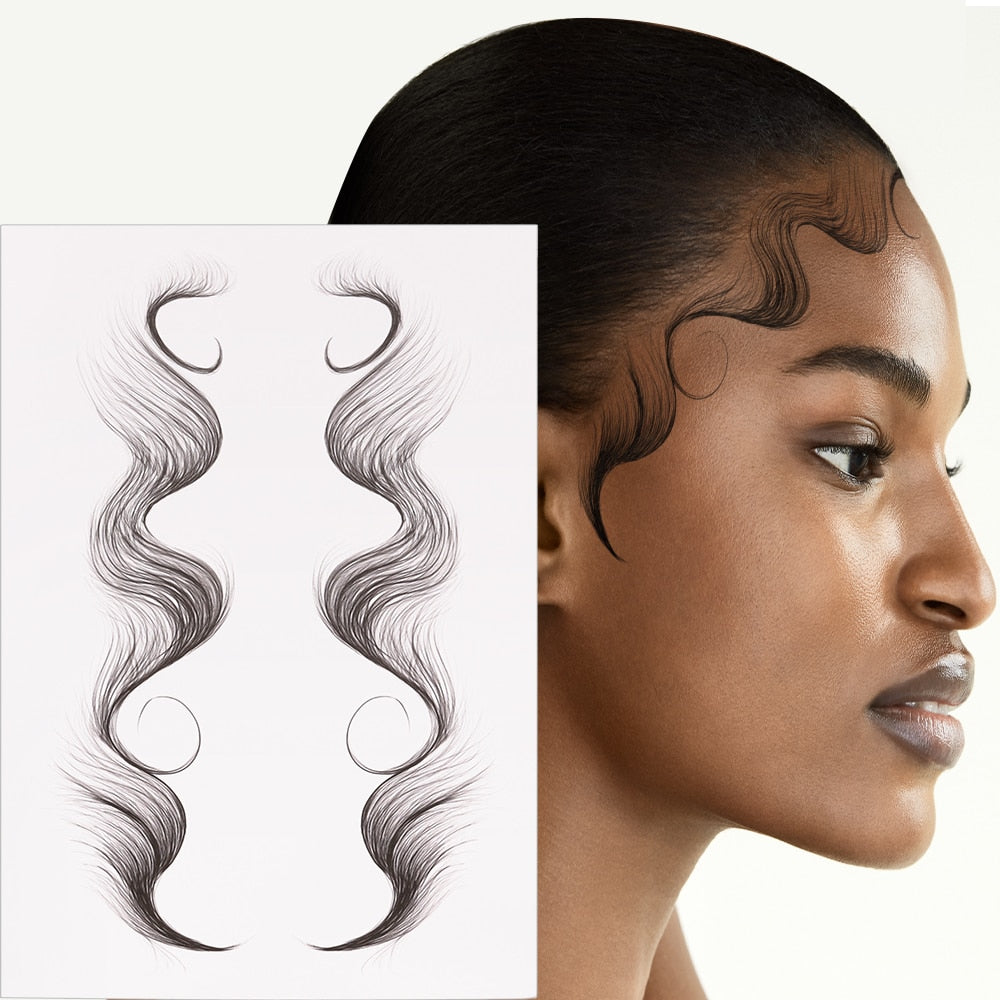 BANXEER Tattoo Sticker Baby Hair Tattoo Creating Seriously Real Baby Hair Tattoo Sticker 15 Styles Temporary Tattoo For Women