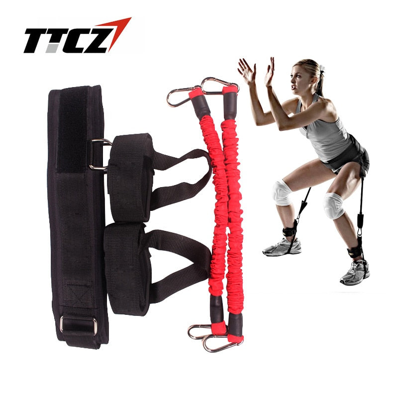 TTCZ Fitness Bounce Trainer Rope Resistance Band  Basketball Tennis Running Jump Leg Strength Agility Training Strap  equipment