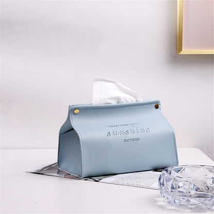 Nodic Environmental PU Leather Napkin Holder Foldable Tissue Box Home Office Waterproof Dustproof Storage Box Sundries Ontainer