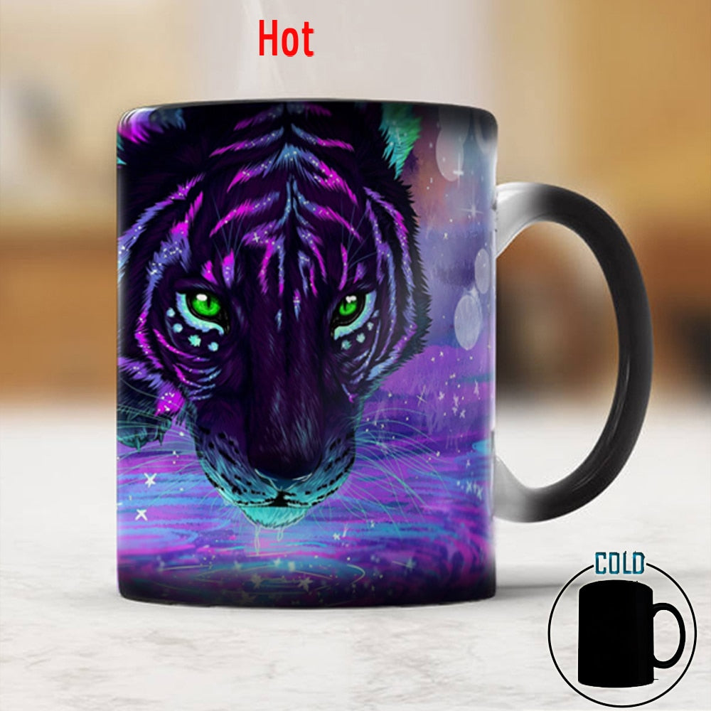 Tiger Color Changing Mug Ceramic Creative 11oz Friends Birthday Gift Coffee Cup