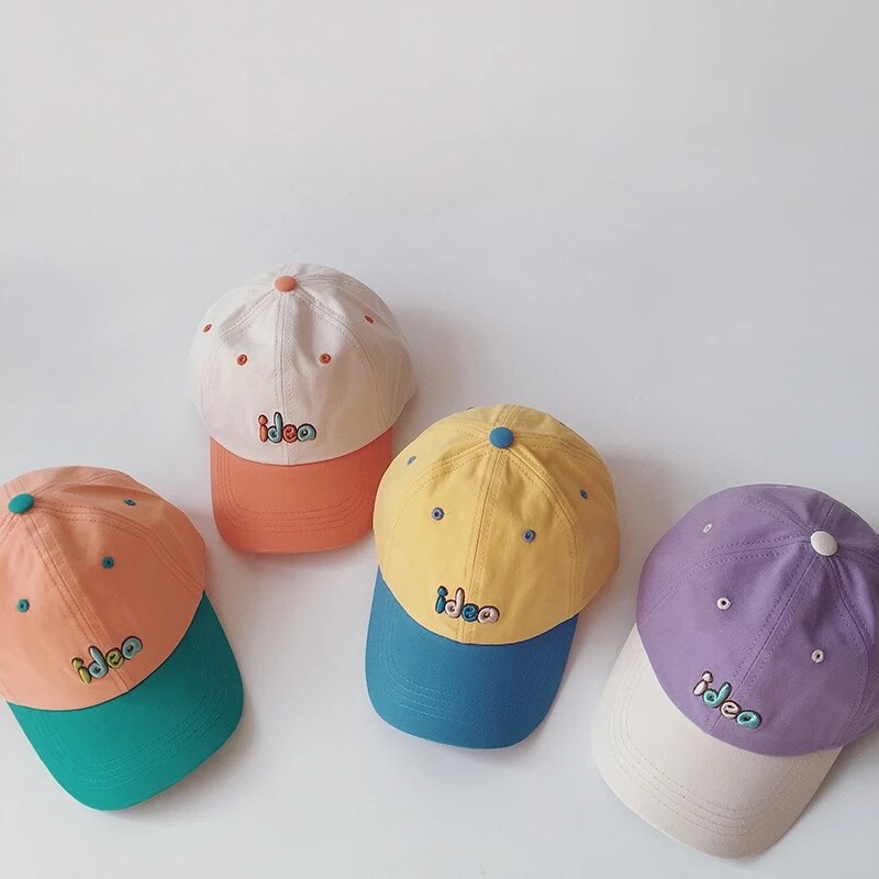 Lovely Letter Embroidery Baby Hats Spring Summer Kids Boys Girls Baseball Hats Cotton Peaked Cap Autumn Outdoor Sun Hats