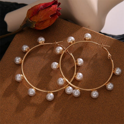 IPARAM Trend Simulation Pearl Long Earrings Female White Round Pearl Wedding Pendant Earrings Fashion Korean Jewelry Earrings