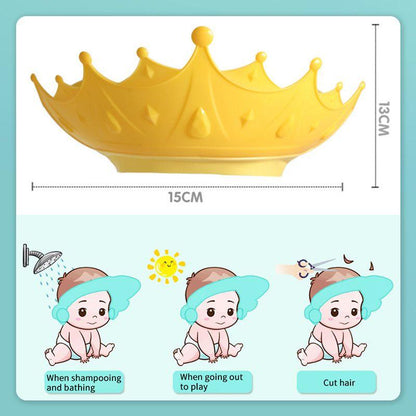 Crown Adjustable Baby Shower Cap Shampoo Bath Wash Hair Shield Hat Protect Children Waterproof Prevent Water Into Ear for Kids