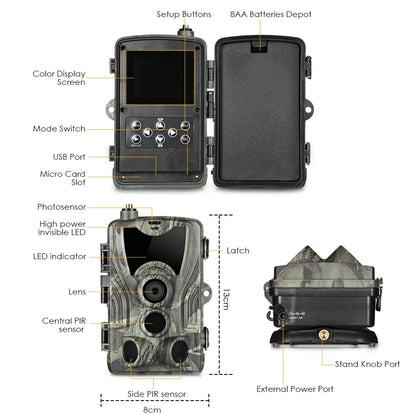 suntekcam 2G 20MP 1080P  MMS/SMTP/SMS HC801M 2g hunting Trail Camera Wildlife  photo traps  0.3S Trigger Hunter camera