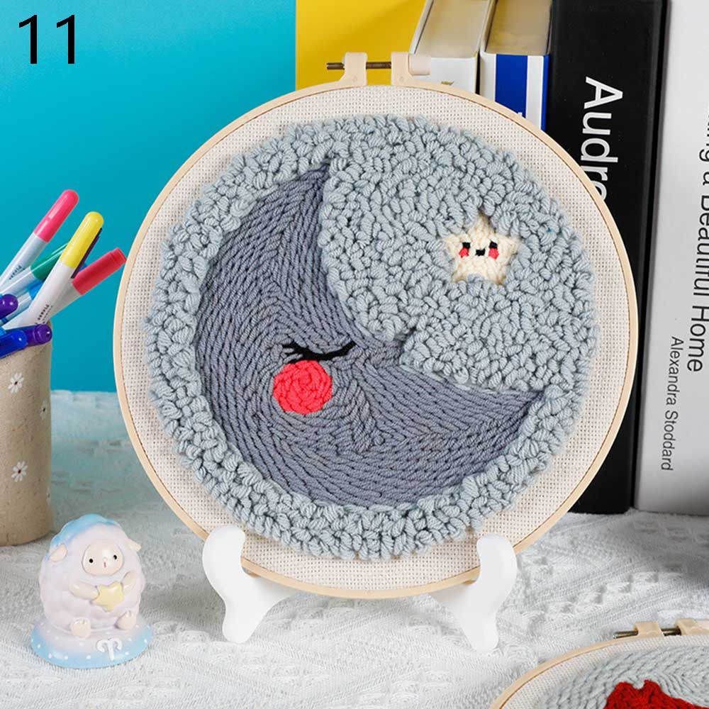 Ornament DIY Crafts Sewing Accessories Needle Thread Needle Punch Embroidery Hoop Poke Embroidery Kit Cross Stitch Kit