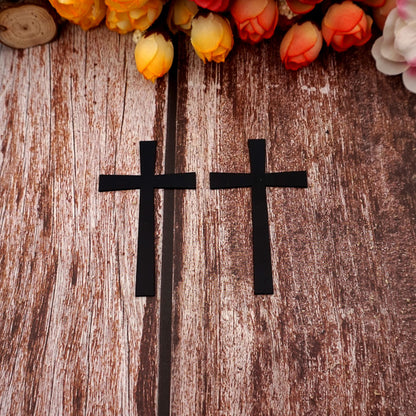 50pcs 9cm/ 7cm/5cm /4cm/ 3cm Height Cutting Mirrored Cross Shape Acrylic Sticker DIY Christening Home Decoration