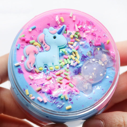 60ml Unicorn Puff Slime Plastic Clay Light Clay Colorful Modeling Polymer Clay Sand Fluffy Light Plasticine Gum For Handmade Toy