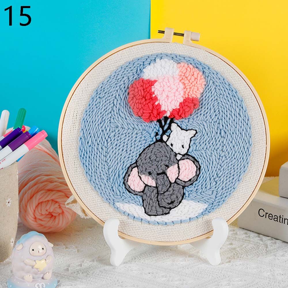 Ornament DIY Crafts Sewing Accessories Needle Thread Needle Punch Embroidery Hoop Poke Embroidery Kit Cross Stitch Kit