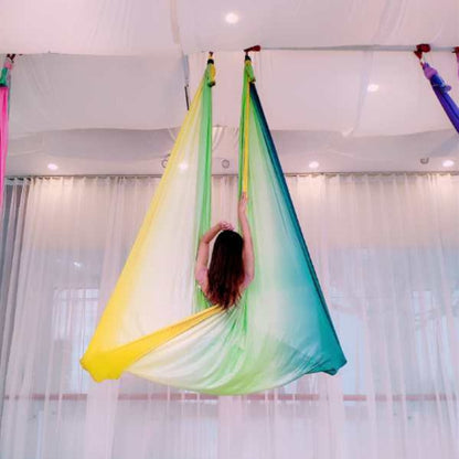 7 Meters elastic 2017 Aerial Yoga Hammock Swing Latest Multifunction Anti-gravity Yoga belts for yoga training Yoga for sporting