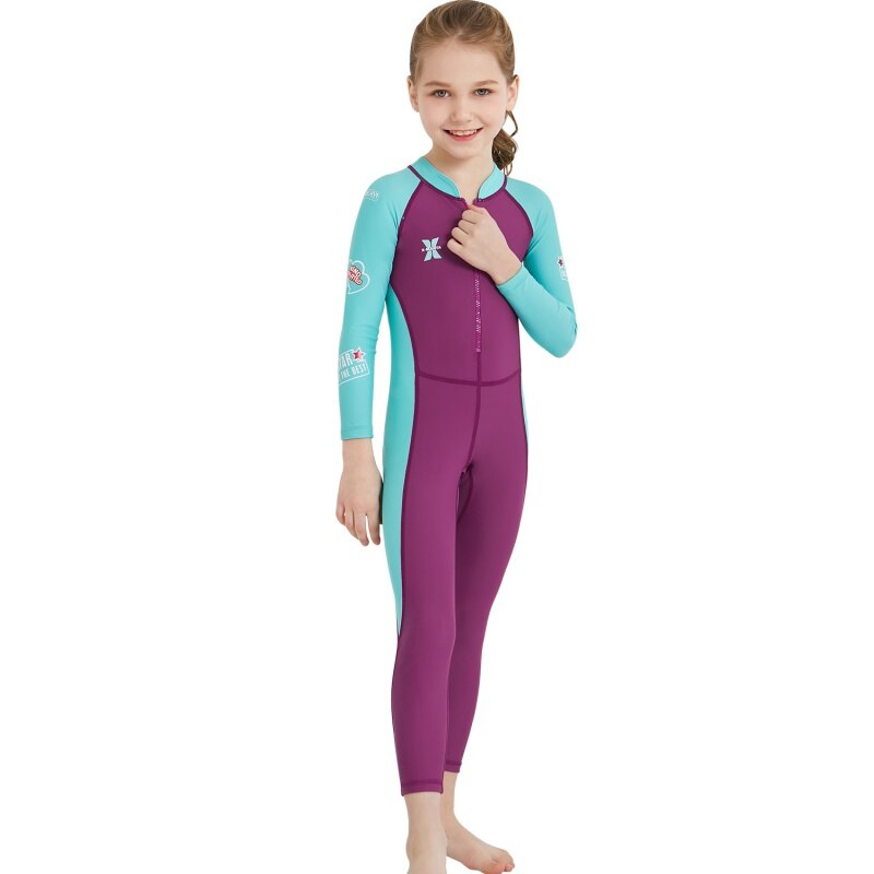 Kids Diving Suit Wetsuit Children Boys Girls Keep Warm One-piece Long Sleeves UV Protection Swimwear