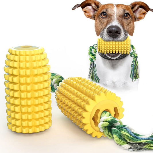 Dog Toy Dog Molar Stick Puppy Toys Dog Corn Molar Stick Bite Teeth Brush Labrador Toys with Rope Pet Supply