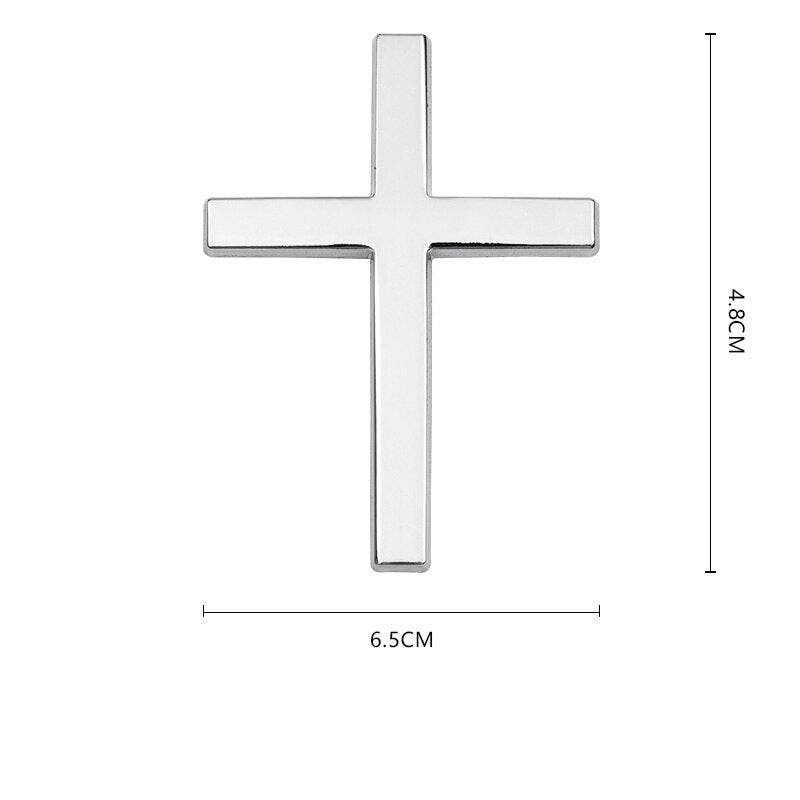 3D Metal Christian Cross Jesus Sticker Side Body Badge Emblem Decal Car Side Fender Rear Trunk Accessories